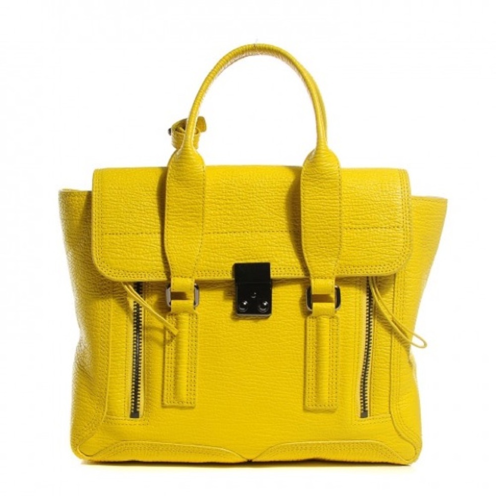 3.1 Phillip Lim Pashli Medium Bright Yellow Calfskin Leather Satchel W/ Strap